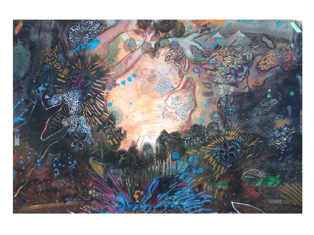 Lucas Pertile - LAS PUERTAS - 59x39 inches - watercolors, cinder and pastels on paper