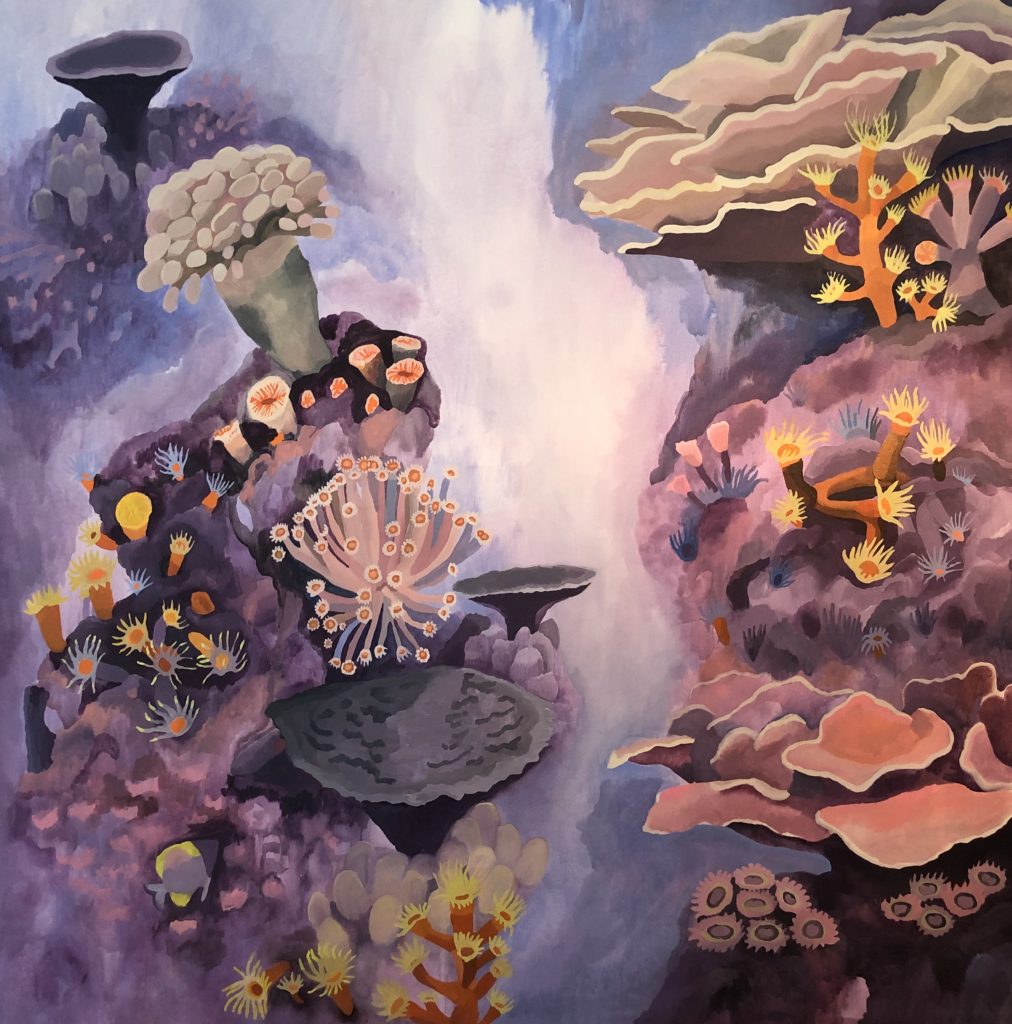 Magdalena Trucc - "A Fish among Corals" - Acrylic on canvas - 39 x 40 inches - 20021