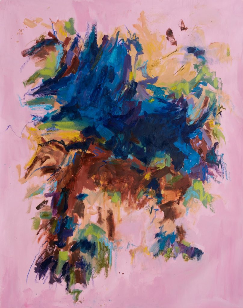 Chiara Baccanelli - "Primamore Pthalo Blue" - oil, enamel and oil bar on canvas - 59 x 51 inches - 2021
